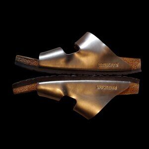 BIRKENSTOCK ARIZONA BIRKO FLOR METALLIC ROSE GOLD 38/7.5